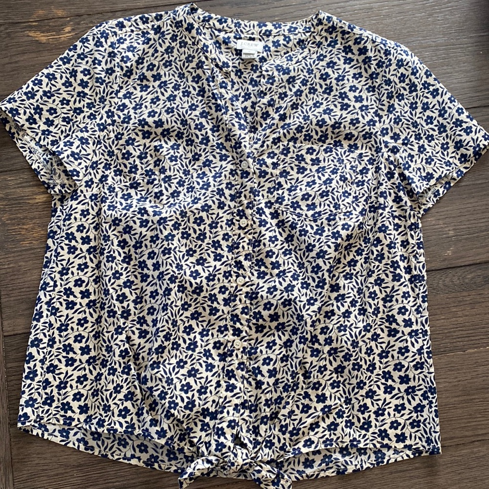 Floral J Crew shirt